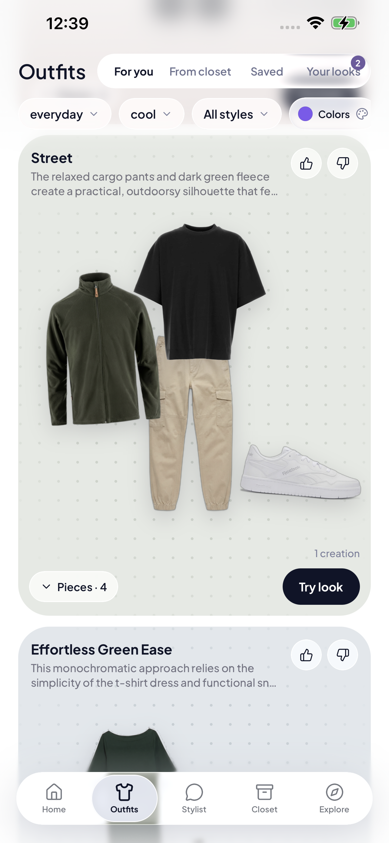 Personalized outfit ideas inside ARMO